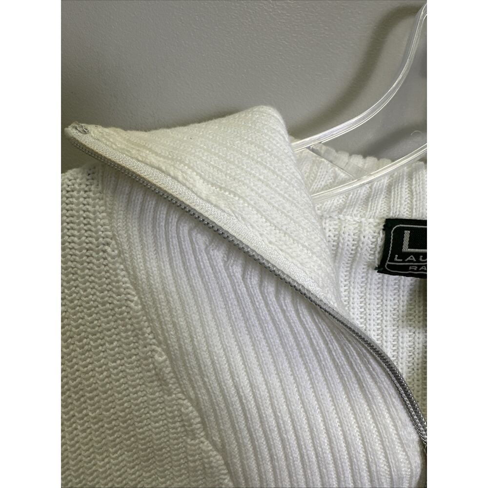 Lauren Ralph Lauren Active Sweater Womens S 1/4 Zip Navy White Old Money - Picture 3 of 7
